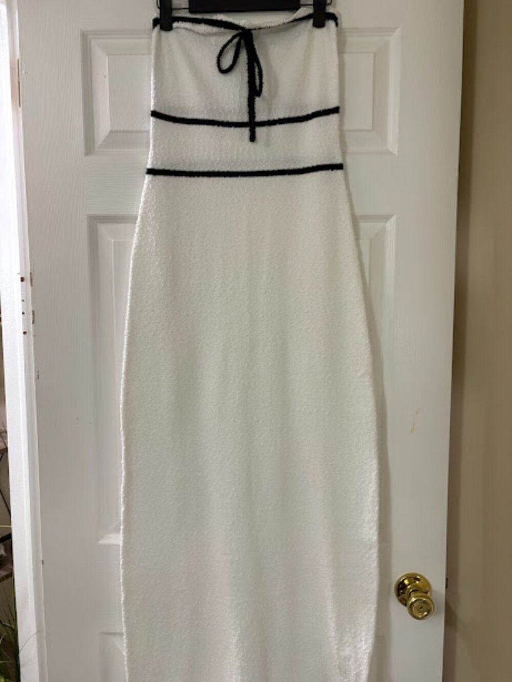 Women's Front Tie Bustier Fitted Elegant Knit Sweater Dress SIZE LARGE